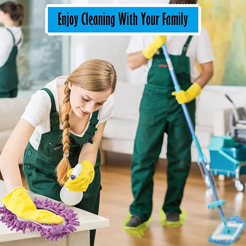 Chenille Dust Mop Slippers Home Floor Cleaning Mopping Shoes Water Uptake Foot Socks Mop Caps Multifunction Cleaning Shoes New